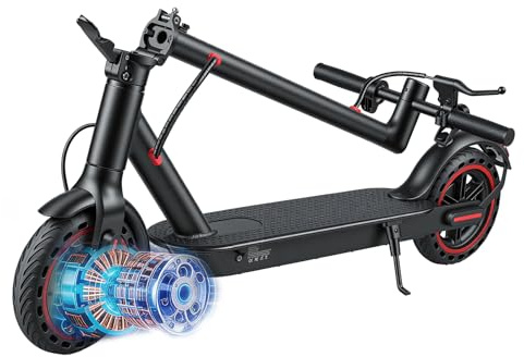 Sypeeot Monopattino elettrico pieghevole per adulti con autonomia di 25-40 km, pneumatici da 8,5 pollici/10 pollici, doppia sospensione e controllo APP (W4-10.4Ah)