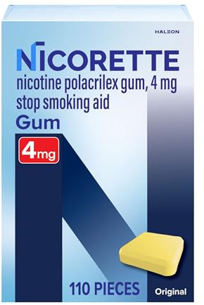 Nicorette Nicotine Gum to Help Stop Smoking, 4 mg, Original Stop Smoking Aid - 110 Count