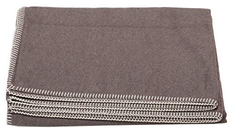 Decke aus Baumwolle 140 x 200 cm Kuscheldecke mit Zierstich weich, braun