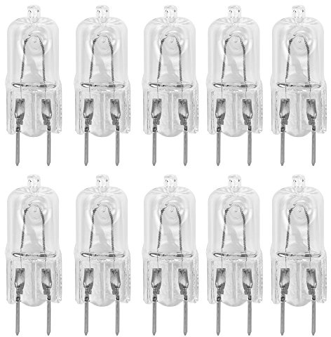 12Vmonster 10 Pack-G8 25W 120V Halogen Specialty Lighting Light Bulbs JCD Type 110v 130v 25 Watt T4 G8 Puck Lamp Microwave Oven Stove Top Kitchen Appliance Replacement Lighting Bi Pin Clear Lens