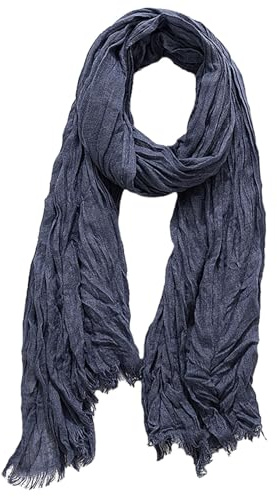 Runtlly Men's Scarf, Fashion Warm Autumn Winter Cotton Scarf, Unisex Blue