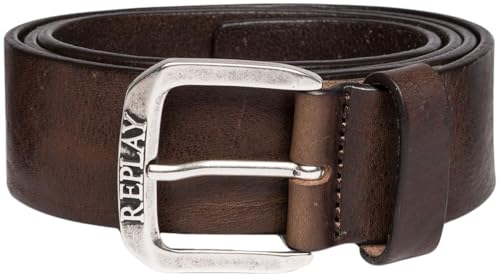 Replay Herren Gürtel aus Leder, Fade Tobacco 117 (Braun), 100