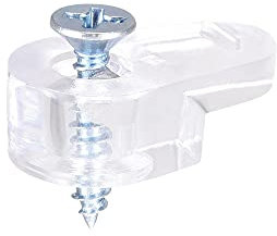 sourcing map Glass Retainer Clips Kit, 20mmx11mm Cabinet Door Clips Mirrors Holder with Screws for Doors, Window, 20Set