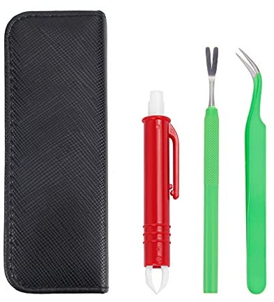 MHUJXNHING Pinza per Zecche Professionale - Acciaio Inossidabile Tick Remover Set 3 Pezzi Che Non Irritano Vostri Animali Pinzette per Zecche Adatto a Tutte Le attività All'aperto O al Coperto