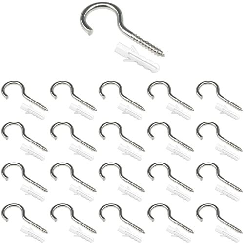 DDHOMIN Lot de 20 Crochets à Vis Autotaraudeuses,M4 Crochets à Visser en Acier Inoxydable