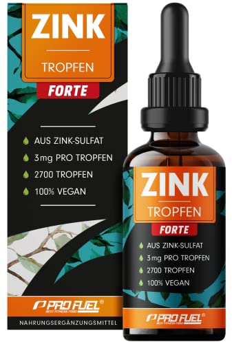 Zink Tropfen FORTE 100ml - 2700 Tropfen extra hochdosiert mit 3 mg aus Zink-Sulfat - sehr ergiebig, bis zu 540 Anwendungen - hohe Bioverfügbarkeit, ohne Alkohol, laborgeprüft & vegan