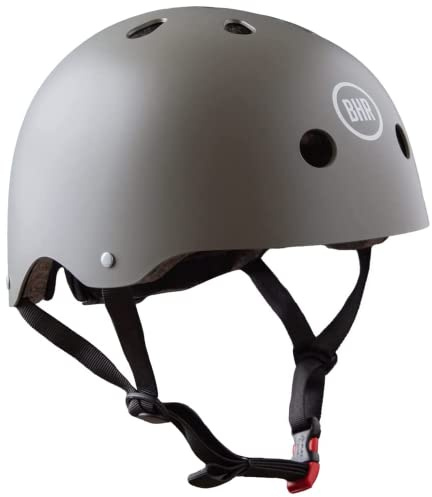 Casco per Monopattino e Scooter Elettrici BHR 817 SPORT | Made in EU & Omologato CE | Casco per Bicicletta, BMX, Skateboard, Pattinaggio | Bambini, Adolescenti & Adulti | GRIGIO OPACO | M