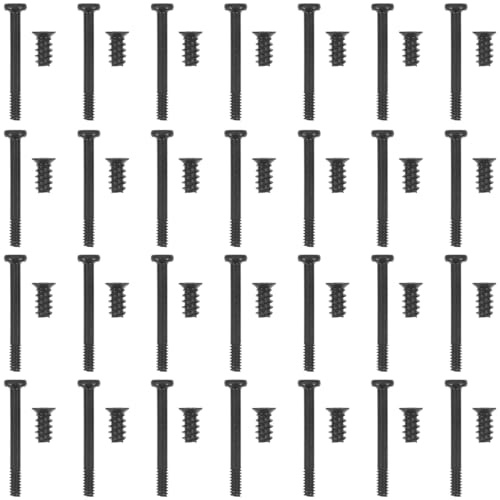 ULTECHNOVO 60Pcs PC Case Fan Screws Set, Computer Cooling Fan Mount Kit, Long & Short M5 Flat Head Self-Tapping Radiator Mounting Screw for Chassis Power Supply, Black