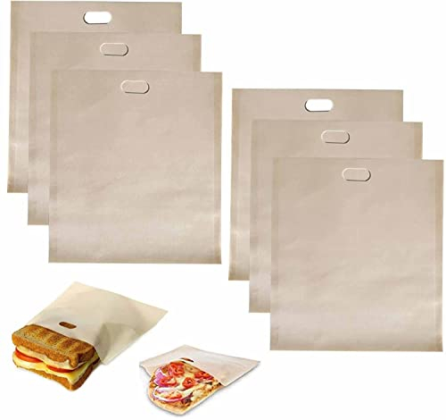 Bolsas reutilizables para tostadora, 3 tamaños, bolsa antiadherente para tostadora, microondas, parrilla, sin BPA, para queso a la parrilla, sándwiches, pizza, panini, queso, paquete de 9