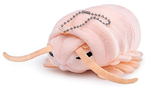 Frankiezhou Home Isopod Plush Keychain Toy - Realistic Isopod Stuffed Animals Keyring Pendant, Cute lice Plushie Toys for Backpack Handbag Charms, 5inchs