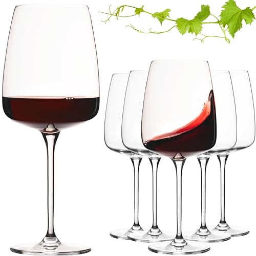 Imperial Milano - Juego de 6 copas de vino tinto cuadradas (600 ml, aptas para lavavajillas)