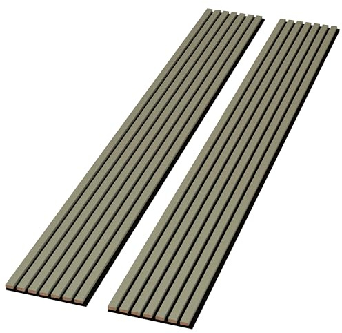 2-Pack 94” x 12.6” Acoustic Wood Wall Panels – 3D Slat Soundproofing for Walls & Ceilings – Elegant Decorative Panels for Modern Interior Design (Alamosa Green)