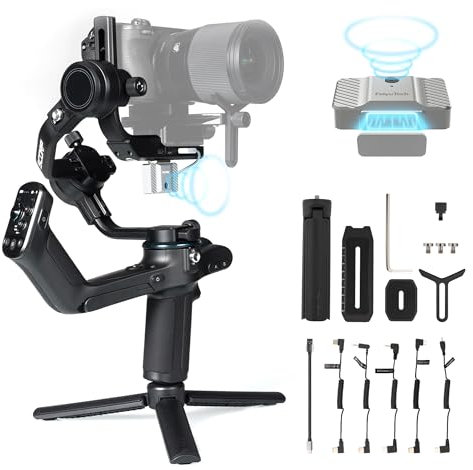Feiyutech SCORP C Combo Estabilizador de Cámara Combinado con Rastreador Magnético de IA, Gimbal Estabilizador de Cardán de 3 Ejes para cámaras sin espejo y DSLR,Carga útil de 2.5kg,Cardán para Cámara