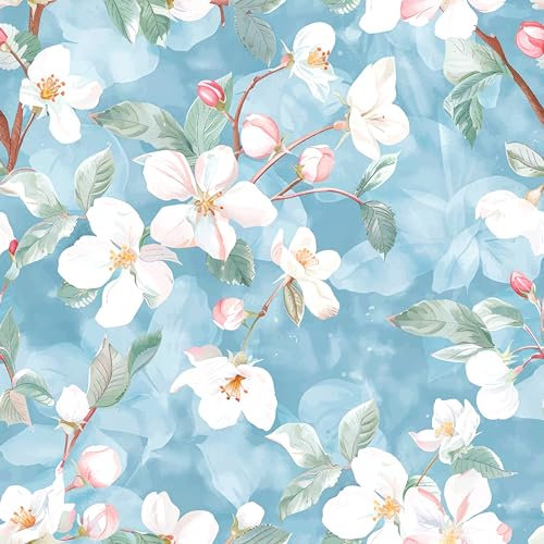 frelook Carta da parati autoadesiva da parete, motivo floreale, verde, decorazione vintage, per mobili, pareti, soggiorno, camera da letto, impermeabile, motivo floreale, 40 x 500 cm