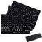 Vierone 3 Count Keyboard Stickers, Black Background White Lettering, PVC Material, Matte Finish, Alphabet Theme, Universal Size, English Keyboard Stickers