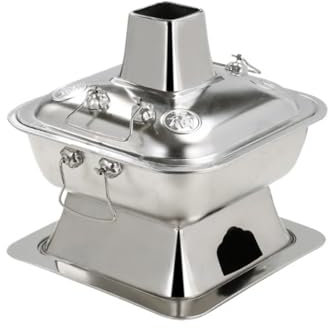 Fondue Olla Hot Pot Olla Caliente De Cobre, Olla Caliente Tradicional, Olla De Sopa De Cocina Doméstica De Cobre Caliente De Carbón Moderno Fondue Queso(Blue,Silver,36cm)