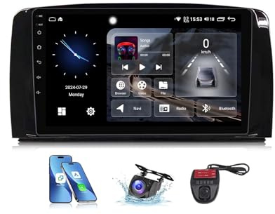 ZCBZBy Estéreo para automóvil con pantalla táctil de 9 pulgadas y Android 13,0 Bluetooth para Mercedes-Benz Clase R W251 R280 2005-2017 radio multimedia Carplay Android Auto control del volante radio