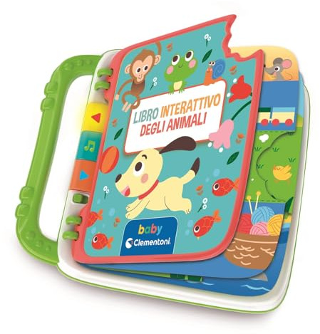 Clementoni – Libro Interactivo Cucú Amigos Animales – Juguete Educativo para Bebés y Niños, con Botones de Luz, Asa Portátil y Páginas Sorpresa - 55180