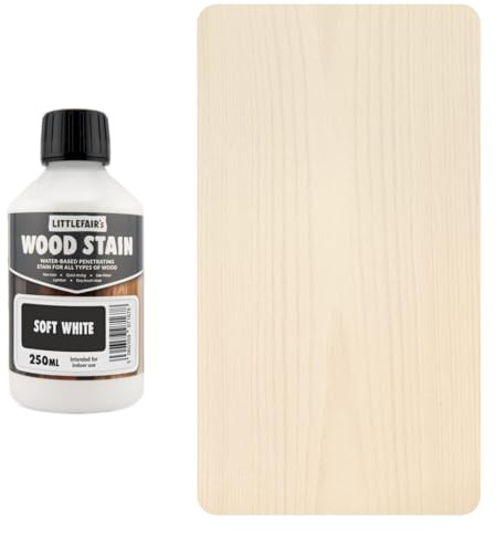 Littlefair's Non-Toxic Water-Based Wood Stain - Traditional Range 250ml Sensual Soft White Wood Dye for Indoor Timber Including Doors and Skirting Boards