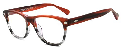FERAVIA Vintage Rechteckig Brillenrahmen Nerdbrille Ohne Sehstärke Brille Retro Klare Linse Gläser für Damen