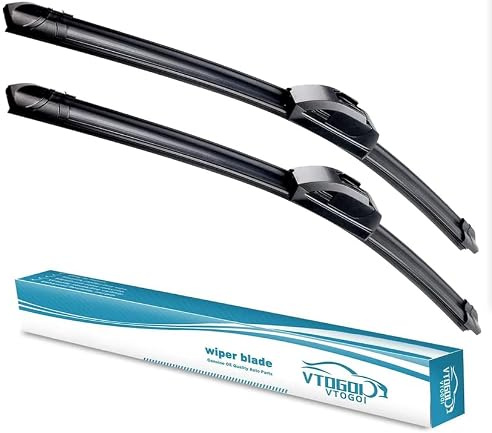 VTOGOI OEM Quality 26''+18'' Windshield Wiper Blades,Premium All-Seasons J-Hook Replacement Wiper Blades (2 Pack)