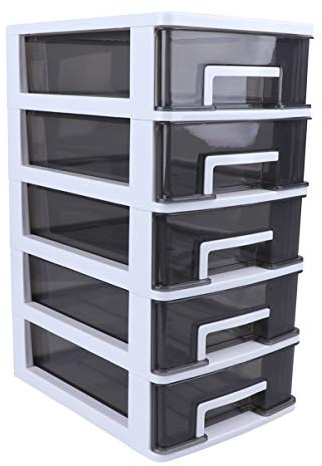 Schubladenschrank 5 Schichten Badezimmerablage Mehrschichtiger Desktop Aufbewahrungsorganisator Transparente Schubladenboxen Kunststoff Mehrzweckschrank