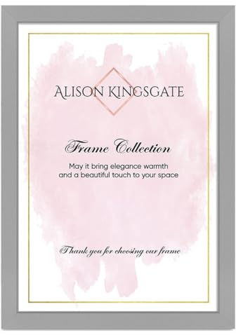 Alison Kingsgate Modern Light Grey Picture Frame for Photos - 70X50CM | Engineered Wood, Shatterproof Perspex Front, Ideal for Wall Art Display, Posters, Documents, Certificate & Home Décor