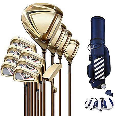 Golfschläger-Set für Erwachsene für Herren, komplettes Anfänger-Golfschläger-Set, Carbon-Schaft, 12er-Pack mit Cart-Tasche