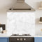 Premium 90 cm x 75 cm White Marble Glass 6mm Kitchen Splashback Heat Resistant Toughened Polished Edges - Back Splash Back Coloured Hob Painted Tempered Splashback