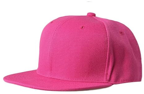 Boolavard Klassische Snapback-Mütze, Mütze, Hip-Hop-Stil, Flacher Schirm, blanko, einfarbig, verstellbare Größe (Rosenrot)