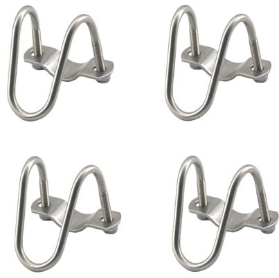 Faspiroty M6x60x25 Clip de tubería de acero inoxidable doble en forma de U tornillo de tornillo cruzado hebilla de tubo cruzado abrazaderas cruzadas 4 piezas