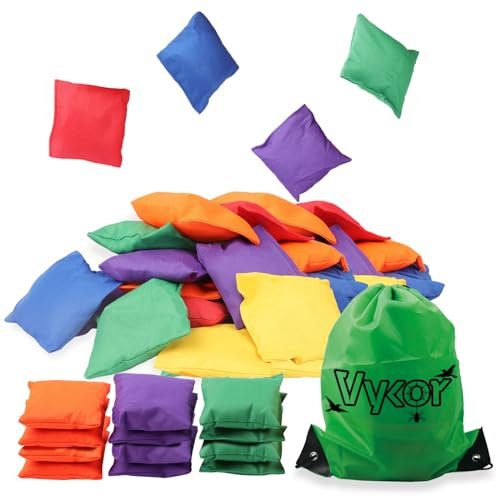 36 Pieces Bean Bags Kids Throwing Cornhole Bean Bags Nylon Sack Tossing Sports Outdoor Family Games Carnival Toy Party Game Bean Bag Toss Game for Boy Girl Adults（10cm）