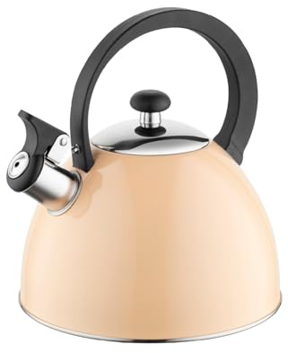 FLORINA Bollitore BRILLO (2 l) | Per tè in acciaio inox | Manico in bachelite | Bollitore per piano cottura a induzione, a gas ed elettrico | Colore: Pesca