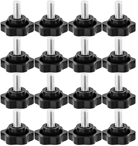 Tkxjry 20 Pièces Vis à étoilé,M5 x 10mm Étoilé Vis Moletée,Tête étoile Vis,Etoile Boulon de Serrage,Vis à Tête Moletée,Serrage à Vis à Tête étoile Vis,Filetage avec Poignée,pour Machine, Équipement