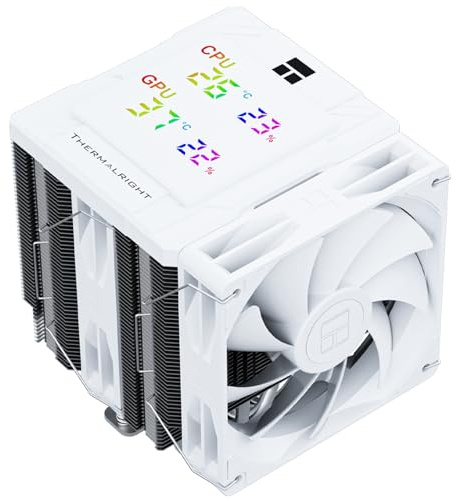Thermalright Peerless Assassin 120 digital vit CPU-kylare, kylning med dubbla dörrar och dubbla fläktar, CPU-luftkylare, digitalt skärmskydd, för AM4/AM5, Intel LGA1851/1700/115X/1200