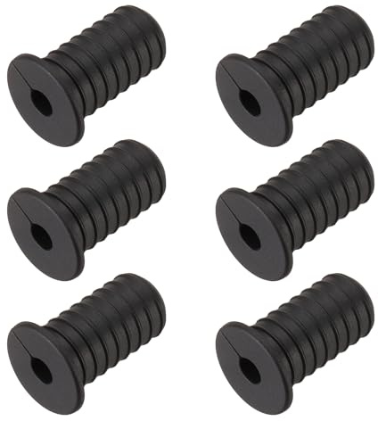 sourcing map 6Pcs Wall Grommets for Cables, 3/4(19mm) Silicone Cable Wall Bushing Feed Through Cable Routing Kit with 7mm Hole Accessories Pass Through for Ethernet, Black with Thread