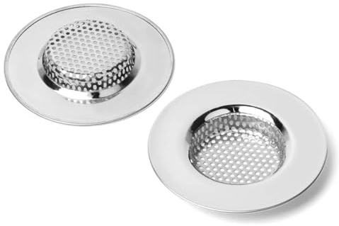 ECAVE 2 Pcs Stainless Steel Sink Strainer Plug, 3.0 / 7.5 cm Drain Hair Catcher & Stopper Kitchen Sink Strainer, Bathroom Drainer, Bathtub Drain Filter Cover, Anti Clog Protector (2 Pack 3.0 Inch)