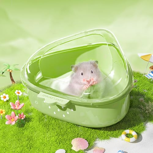 BUCATSTATE Grand bac à sable pour hamster - Bac à sable - Baignoire de salle de bain - Accessoires pour cage de hamster syrien nain (vert)