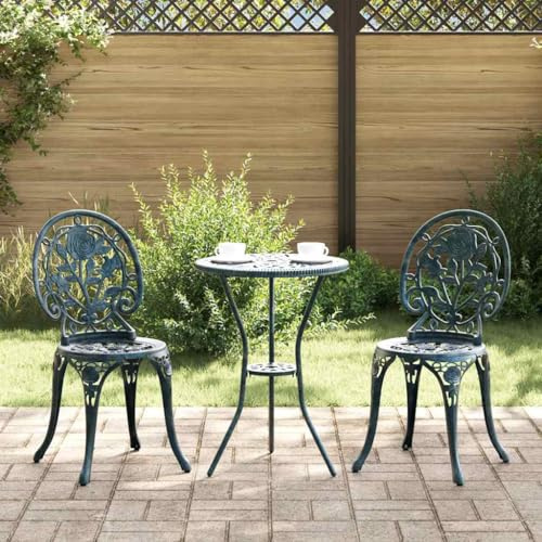 Generico Set Bistro da Giardino 3 PCS Verde Alluminio,Mobili da Giardino,Set da giardino-42002389