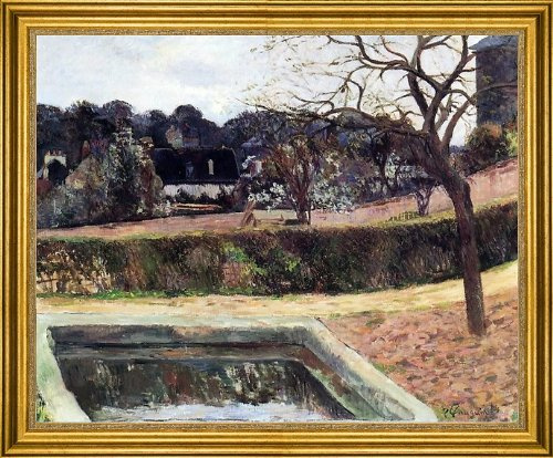 Art Oyster Paul Gauguin The Square Basin (also known as Pond) - 20 x 25 Premium Canvas Print with Gold Frame