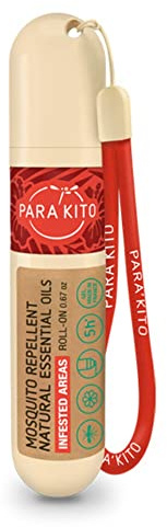 PARAKITO Roll-on Gel Mosquito Repellent for Kids & Adults | w/Citronella Oil | Travel Size Bug Repellent for Hiking & Camping Accessories | DEET-Free Protection (0.67 oz)