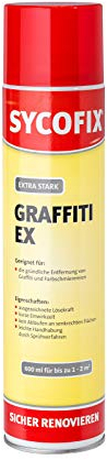 SYCOFIX Graffiti Ex Spray extra stark 600 ml Sprühdose, Farbentferner für Klinker, Glas, Beton, Fliesen, Putz, Naturstein, kurze Einwirkzeit, starke Lösekraft, einfache Anwendung, Graffiti-Entferner