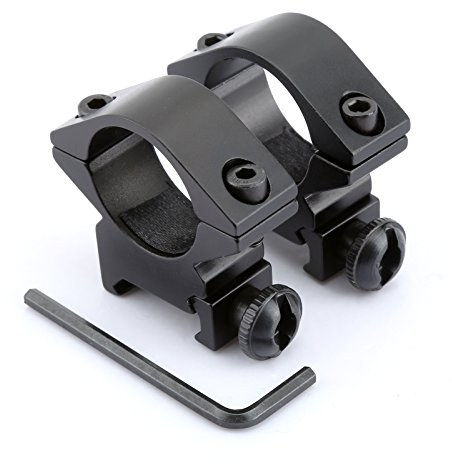 Dophee 2pcs Lunette de visée Anneau de Montage Low Profile 1 25.4mm Scope Ring Mount 20mm Picatinny Rail