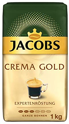 Jacobs Kaffeebohnen Café Crema Gold, vollmundig & fruchtig, geröstet in Bremen, Intensität 5/10, Kaffee ganze Bohnen, 1 kg