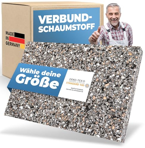 Saarschaum Verbundschaum Platten RG 120 • 202x102x1cm • Premium Verbundschaumstoff Schaumstoffplatten • Hartschaumstoff Meterware • Schwerschaum Dämmplatten Schallisolierung