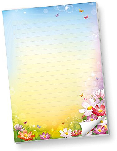 tatmotive Schreibblöcke DIN A4 Liniert Florentina 2 BLÖCKE Briefpapier-Block Bunte Blumen