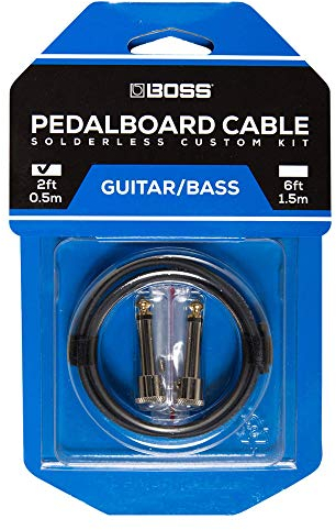 BOSS BCK-2 Lötfreies Pedalboard-Kabelkit – 0,5 m-Kabel + zwei 6,3 mm Klinkenstecker (gewinkelt/gerade) für die Erstellung eines Custom-Kabels