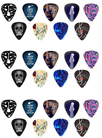 27 Stand Up Guitar Plectrum Music Themed Edible Wafer paper Cake Toppers Decorations
