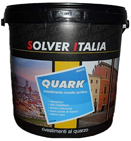 BricoQui PITTURA BIANCA PER ESTERNI E INTERNI AL QUARZO MURALE IDROPITTURA ACRILICA ALTA COPERTURA OTTIMA RESA (4 LT)