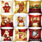 Weihnachten Kissenbezug 45x45 cm,9Stück Weihnachtskissenbezug,Samt mit Pfirsichhaut Kissenbezug Frohe Weihnachten Glocken Elch Schneemann Weihnachtsmann Dekorativer Kissenbezug für Home Sofa (rot)